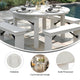 White |#| 60" Round Antique Rustic Solid Pine Farmhouse Folding Table in White