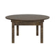 Mahogany |#| 60" Round Antique Rustic Solid Pine Farmhouse Folding Table in Mahogany