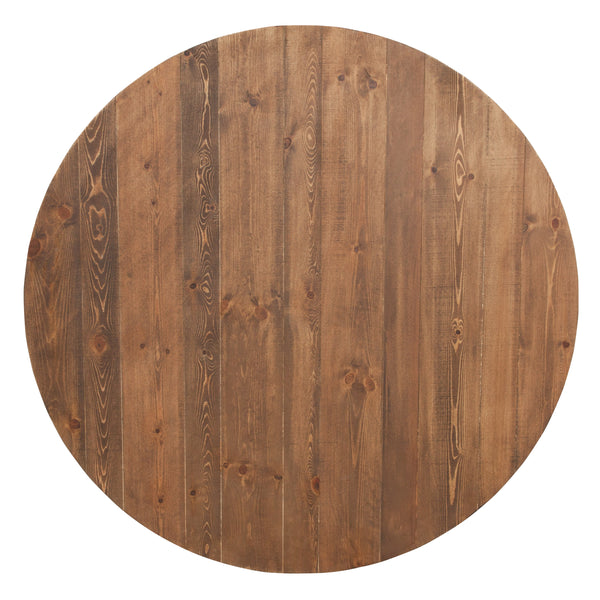 Antique Rustic |#| 60" Round Antique Rustic Solid Pine Folding Farm Dining Table