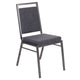 Dark Gray Fabric/Silver Vein Frame |#| Square Back Banquet Stack Chair in Dark Gray Fabric - Wedding Party Event Chair
