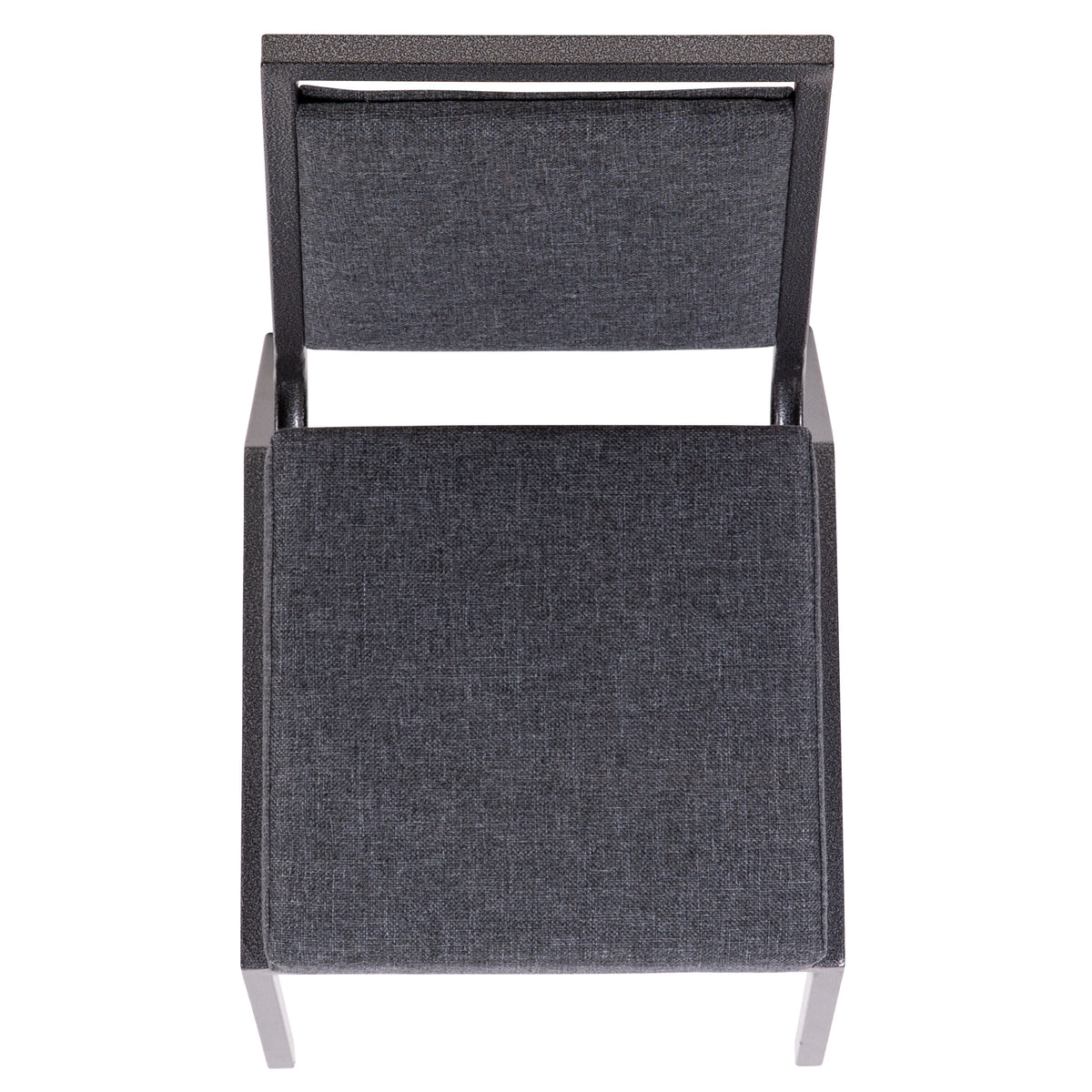 Dark Gray Fabric/Silver Vein Frame |#| Square Back Banquet Stack Chair in Dark Gray Fabric - Wedding Party Event Chair