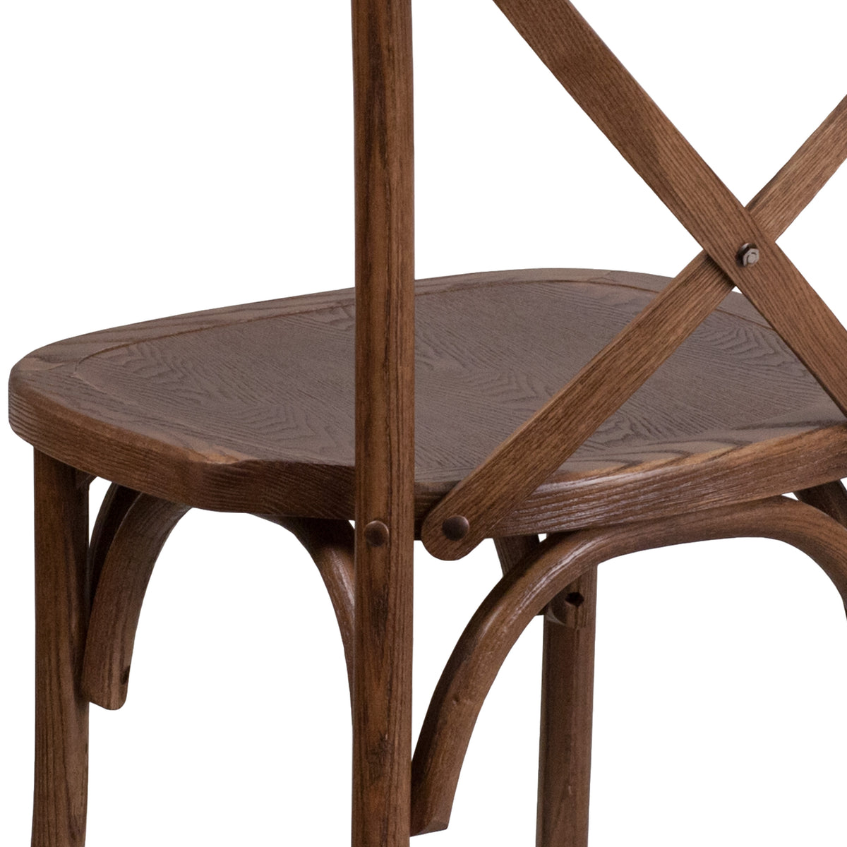 Pecan |#| Stackable Pecan Wood Cross Back Chair - Dining Room Seating