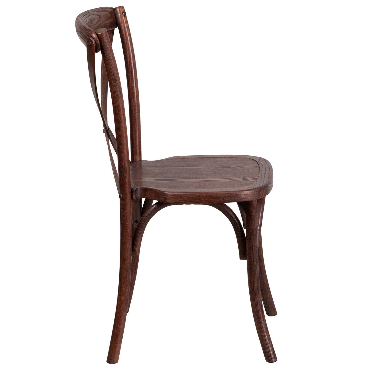 Mahogany |#| Stackable Mahogany Wood Cross Back Chair - Dining Room Seating