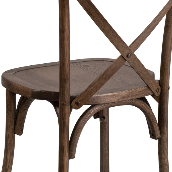 Early American |#| Stackable Early American Wood Cross Back Chair - Dining Room Seating