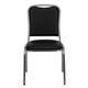 Angled Back Stacking Banquet Chair in Black Vinyl with Silver Vein Frame