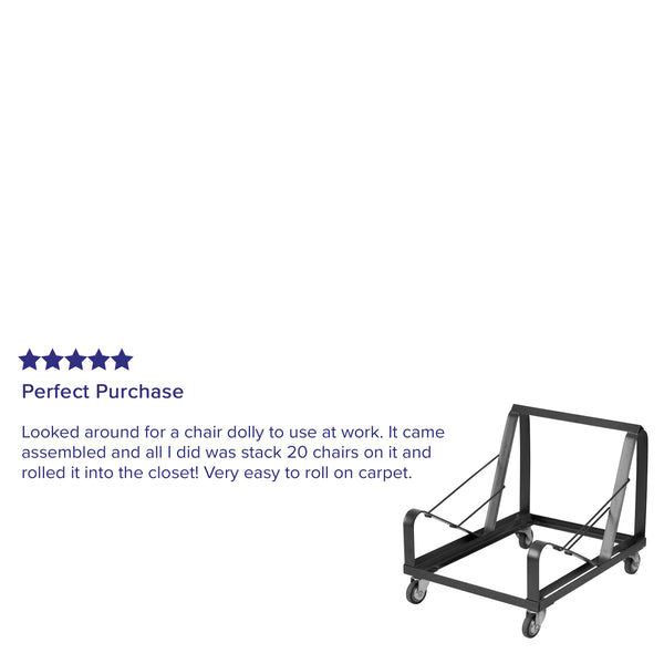 Black Steel Heavy Duty Sled Base Stack Chair Dolly - Chair Truck