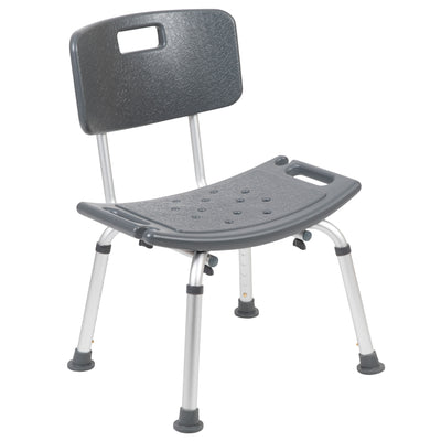 HERCULES Series Tool-Free and Quick Assembly, 300 Lb. Capacity, Adjustable Bath & Shower Chair with Back
