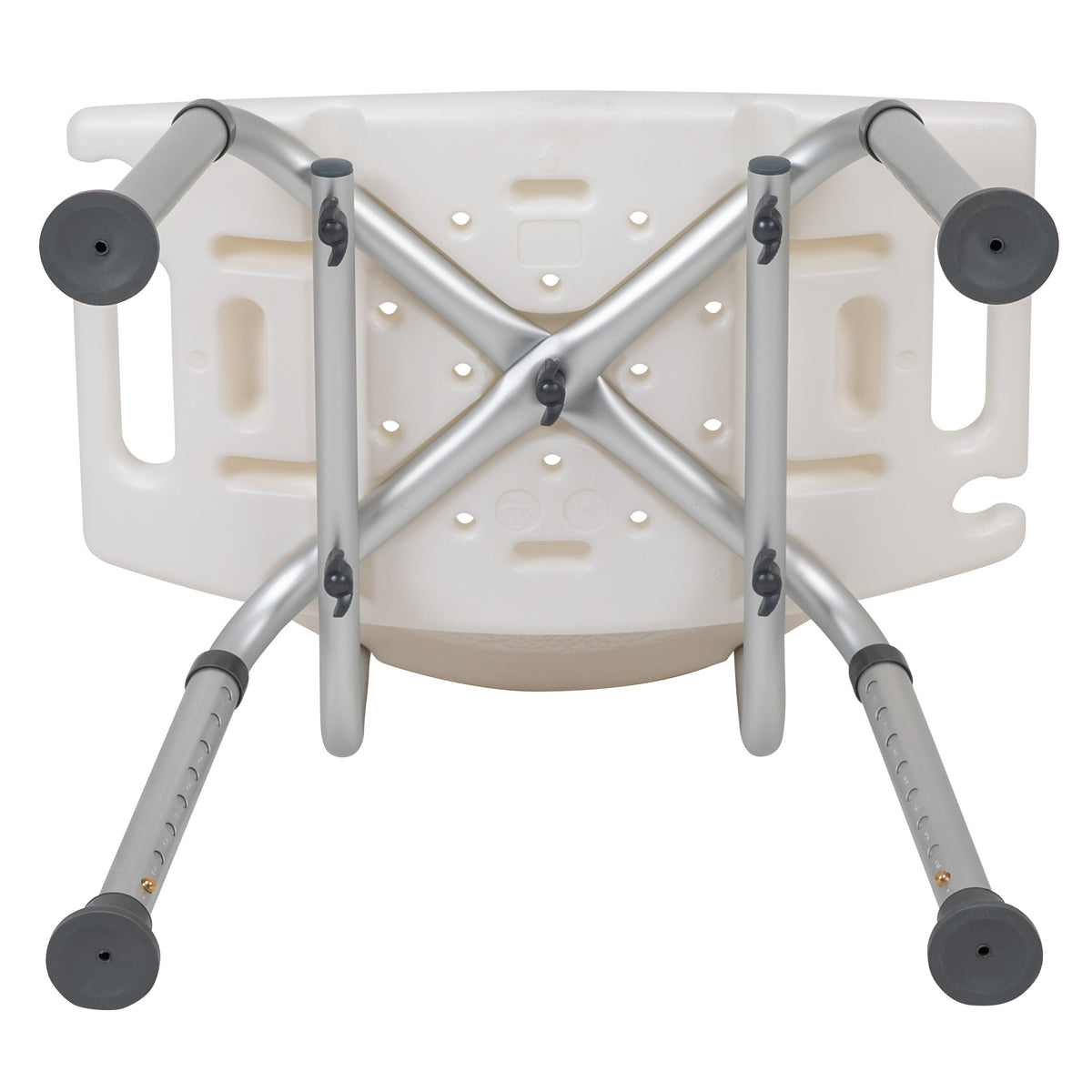 White |#| Tool-Free 300 Lb. Capacity, Adjustable White Bath & Shower Chair with Back
