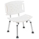 White |#| Tool-Free 300 Lb. Capacity, Adjustable White Bath & Shower Chair with Large Back