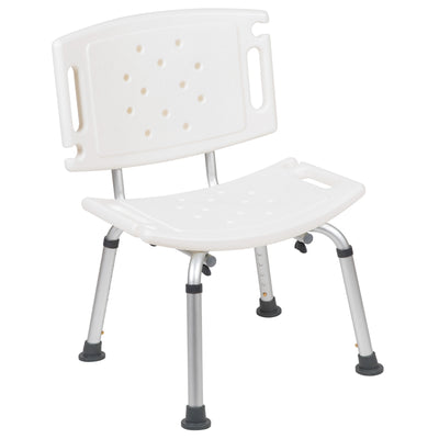 HERCULES Series Tool-Free and Quick Assembly, 300 Lb. Capacity, Adjustable Bath & Shower Chair with Extra Large Back