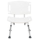 White |#| Tool-Free 300 Lb. Capacity, Adjustable White Bath & Shower Chair with Large Back