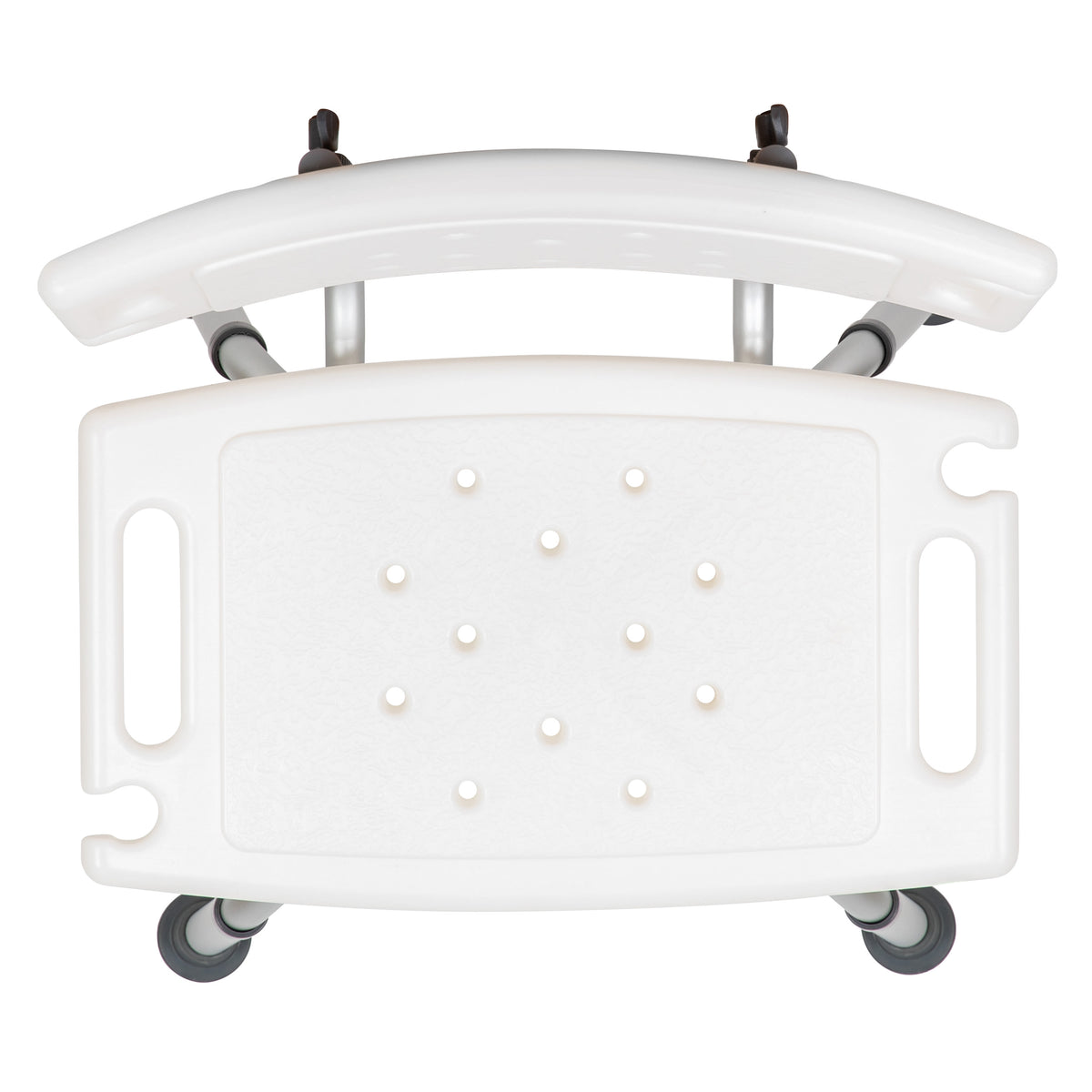 White |#| Tool-Free 300 Lb. Capacity, Adjustable White Bath & Shower Chair with Large Back