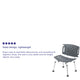 Gray |#| Tool-Free 300 Lb. Capacity, Adjustable Gray Bath & Shower Chair with Large Back