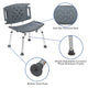 Gray |#| Tool-Free 300 Lb. Capacity, Adjustable Gray Bath & Shower Chair with Large Back