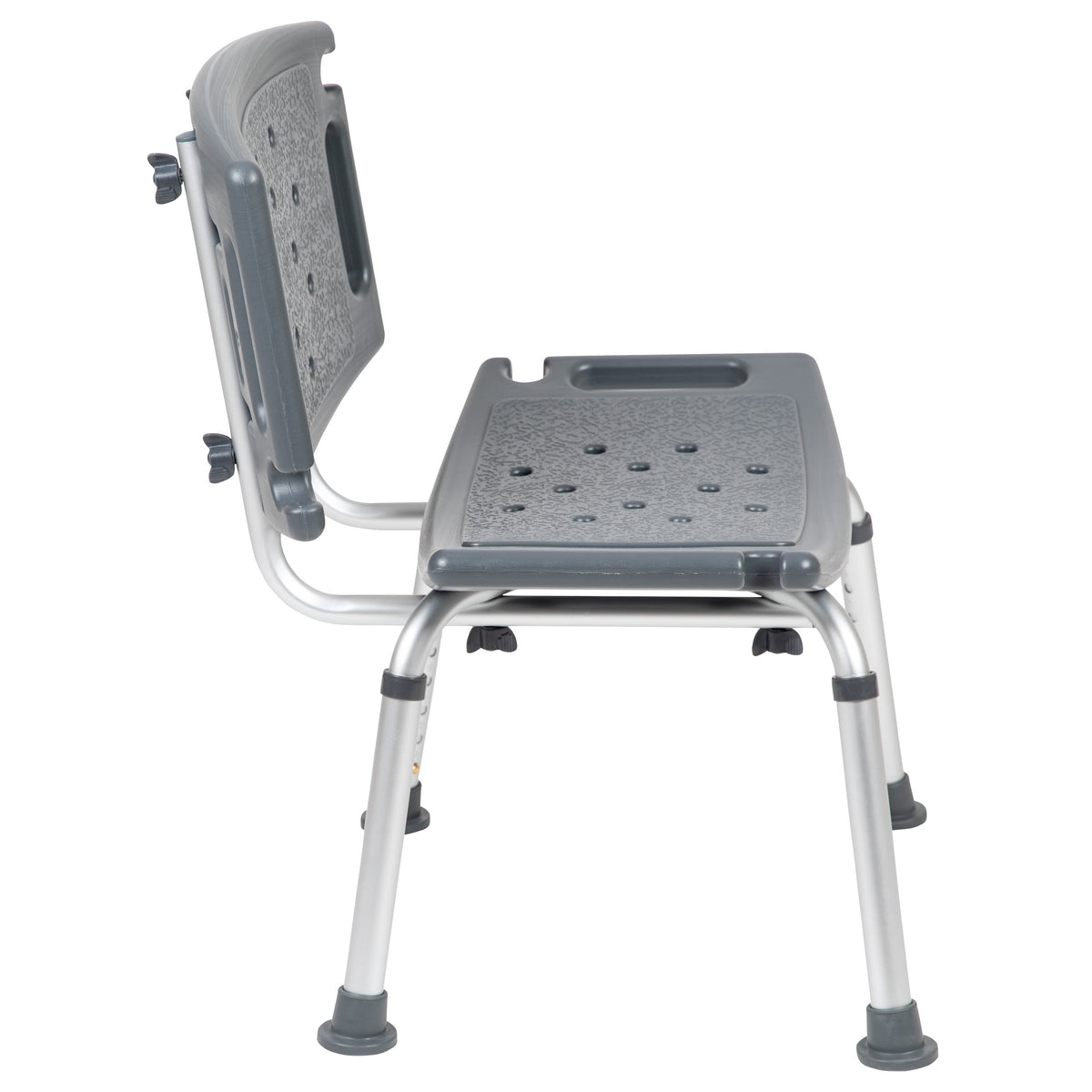 Gray |#| Tool-Free 300 Lb. Capacity, Adjustable Gray Bath & Shower Chair with Large Back