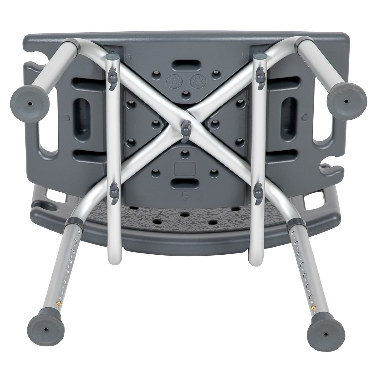 Gray |#| Tool-Free 300 Lb. Capacity, Adjustable Gray Bath & Shower Chair with Large Back