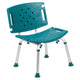 Teal |#| Tool-Free 300 Lb. Capacity, Adjustable Teal Bath & Shower Chair with Large Back