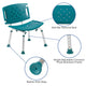 Teal |#| Tool-Free 300 Lb. Capacity, Adjustable Teal Bath & Shower Chair with Large Back