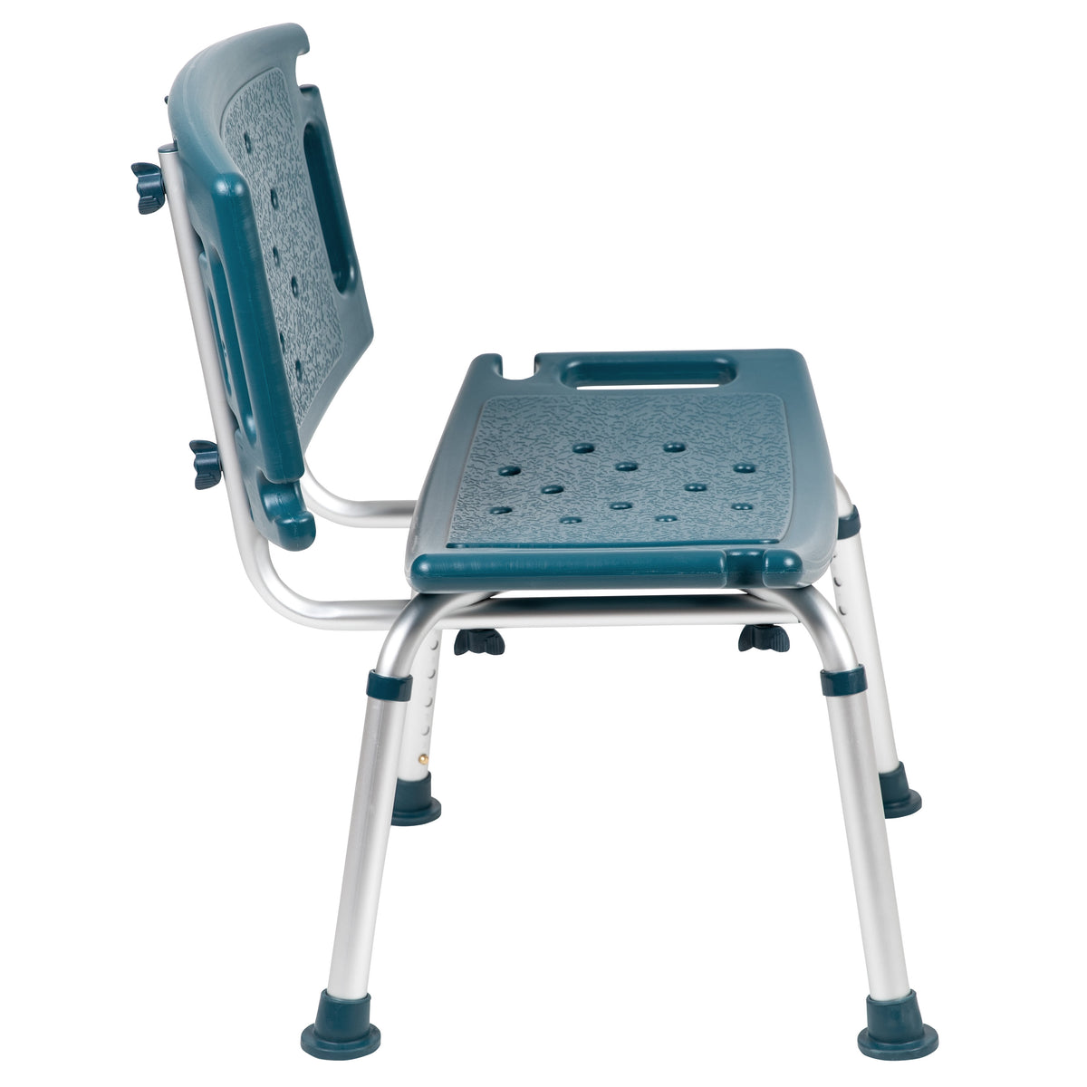 Navy |#| Tool-Free 300 Lb. Capacity, Adjustable Navy Bath & Shower Chair with Large Back