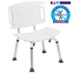 White |#| Tool-Free 300 Lb. Capacity, Adjustable White Bath & Shower Chair with Large Back