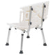 White |#| Tool-Free 300 Lb. Capacity, Adjustable White Bath & Shower Chair with Large Back