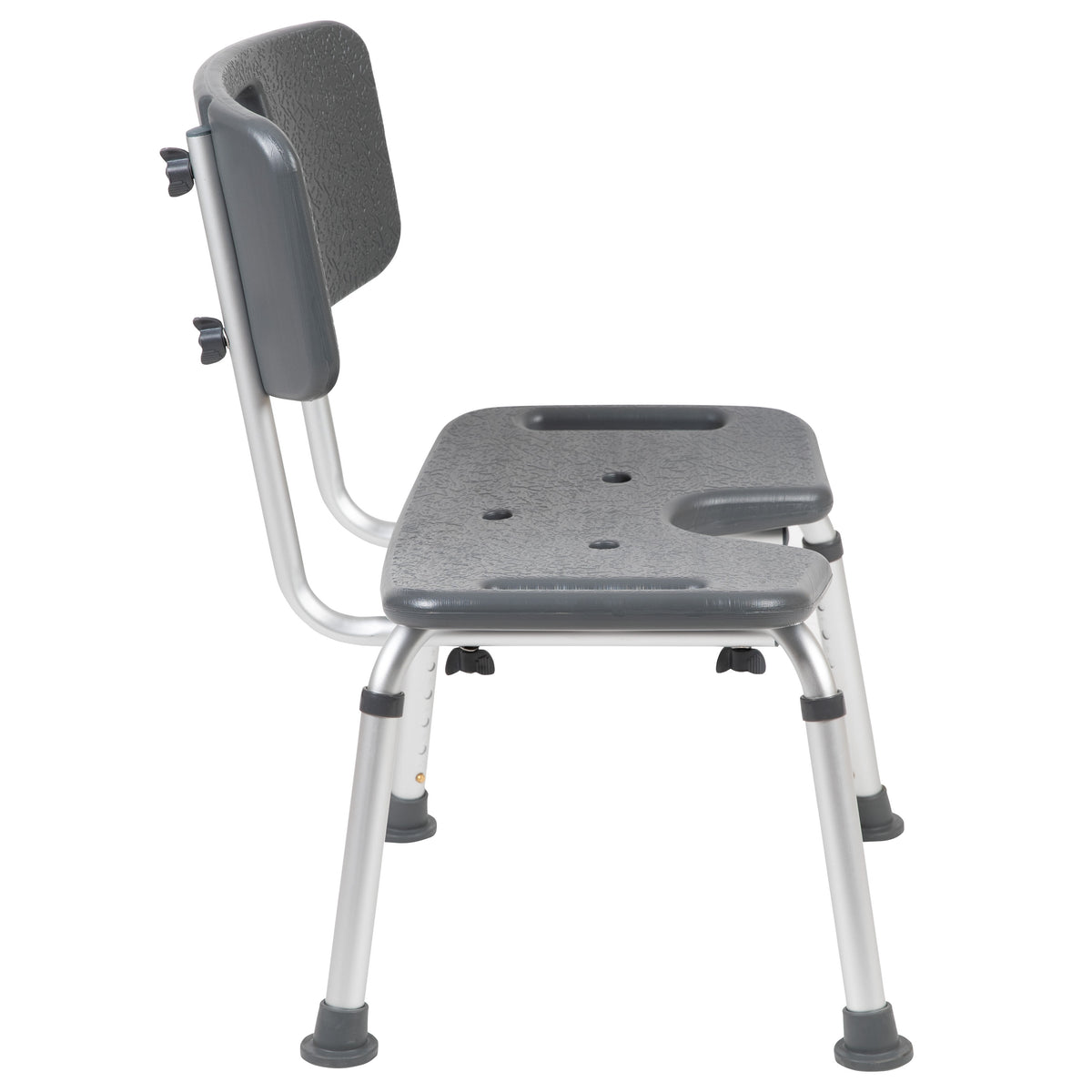Gray |#| Tool-Free 300 Lb. Capacity, U-Shaped Adjustable Gray Bath & Shower Chair