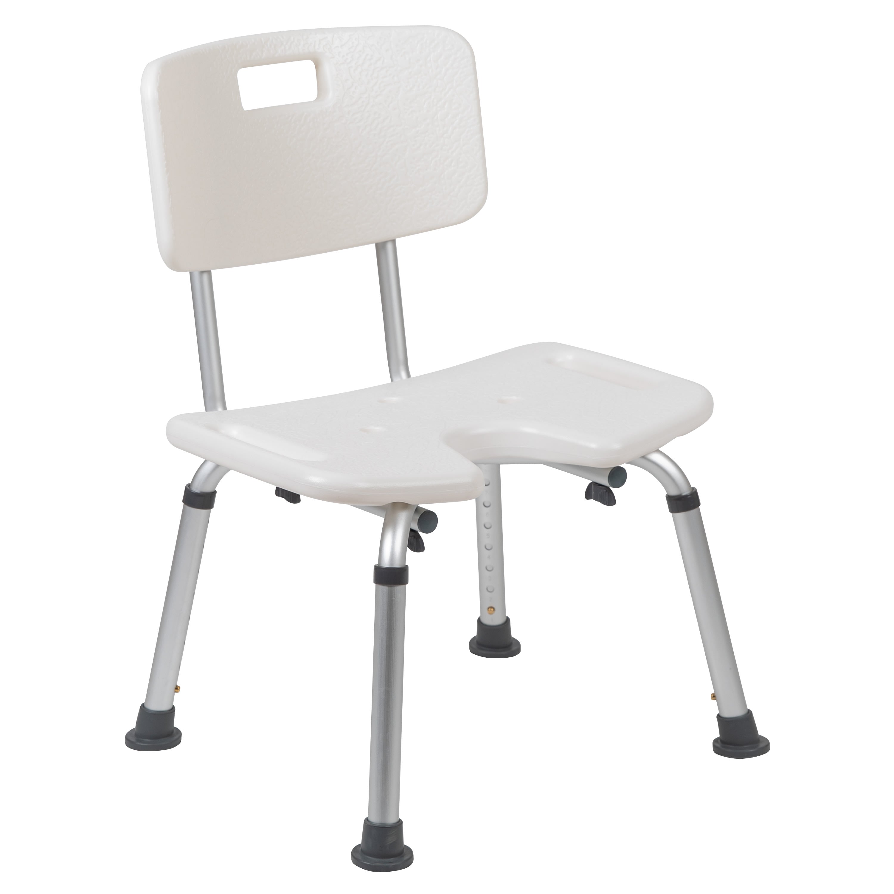 HERCULES Series Tool Free and Quick Assembly 300 Lb. Capacity Adjustable Bath Shower Chair with U Shaped Cutout