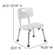 White |#| Tool-Free 300 Lb. Capacity, U-Shaped Adjustable White Bath & Shower Chair