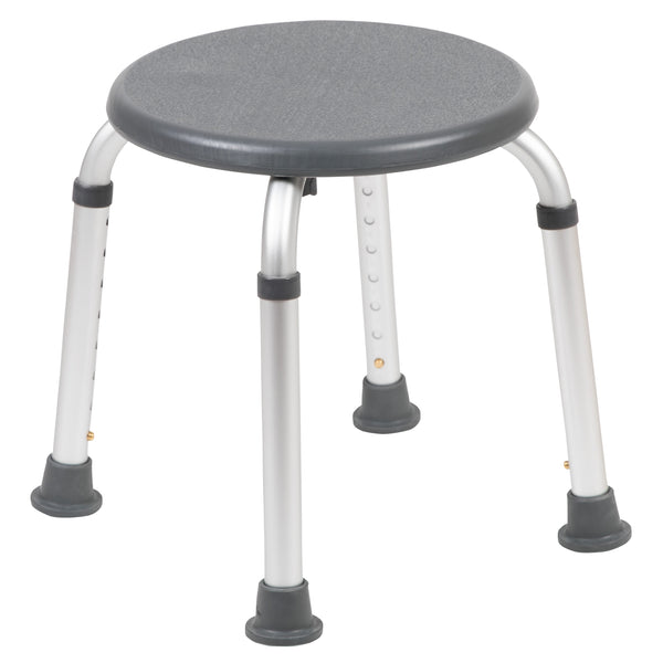 Gray |#| Tool-Free 300 Lb. Capacity, Adjustable Gray Bath & Shower Stool