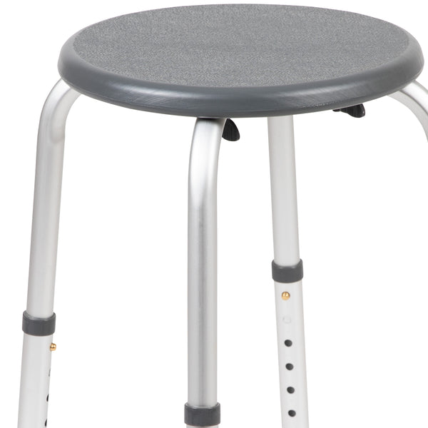Gray |#| Tool-Free 300 Lb. Capacity, Adjustable Gray Bath & Shower Stool