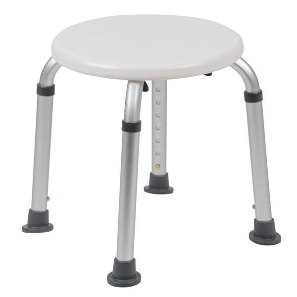 White |#| Tool-Free 300 Lb. Capacity, Adjustable White Bath & Shower Stool