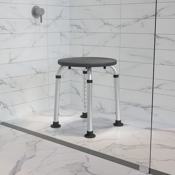 Gray |#| Tool-Free 300 Lb. Capacity, Adjustable Gray Bath & Shower Stool
