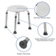 White |#| Tool-Free 300 Lb. Capacity, Adjustable White Bath & Shower Stool