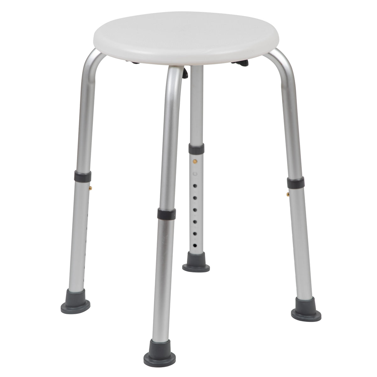White |#| Tool-Free 300 Lb. Capacity, Adjustable White Bath & Shower Stool