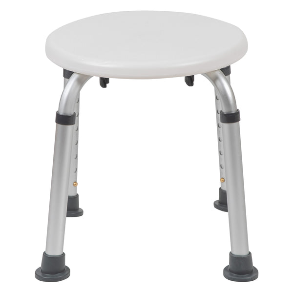 White |#| Tool-Free 300 Lb. Capacity, Adjustable White Bath & Shower Stool