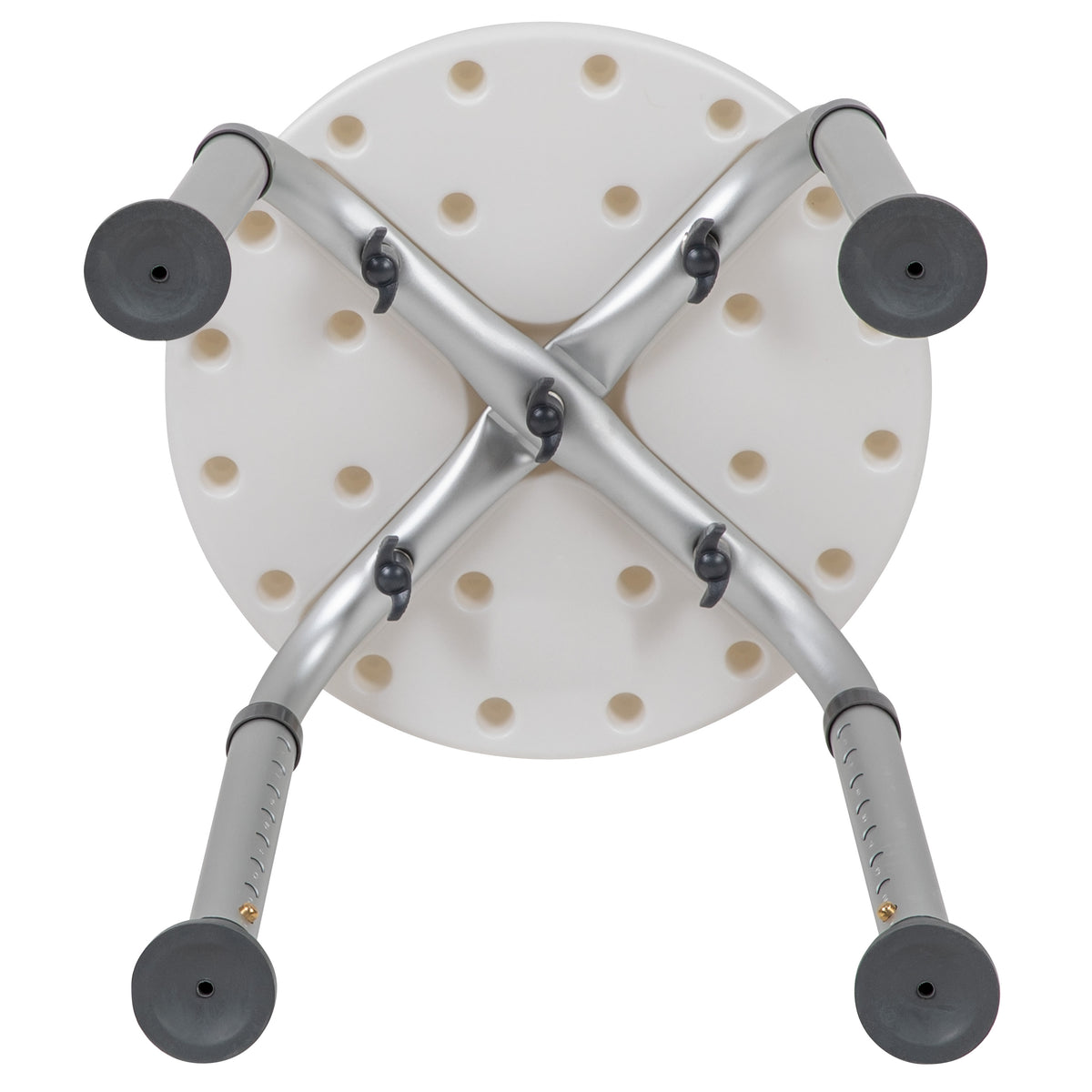 White |#| Tool-Free 300 Lb. Capacity, Adjustable White Bath & Shower Stool