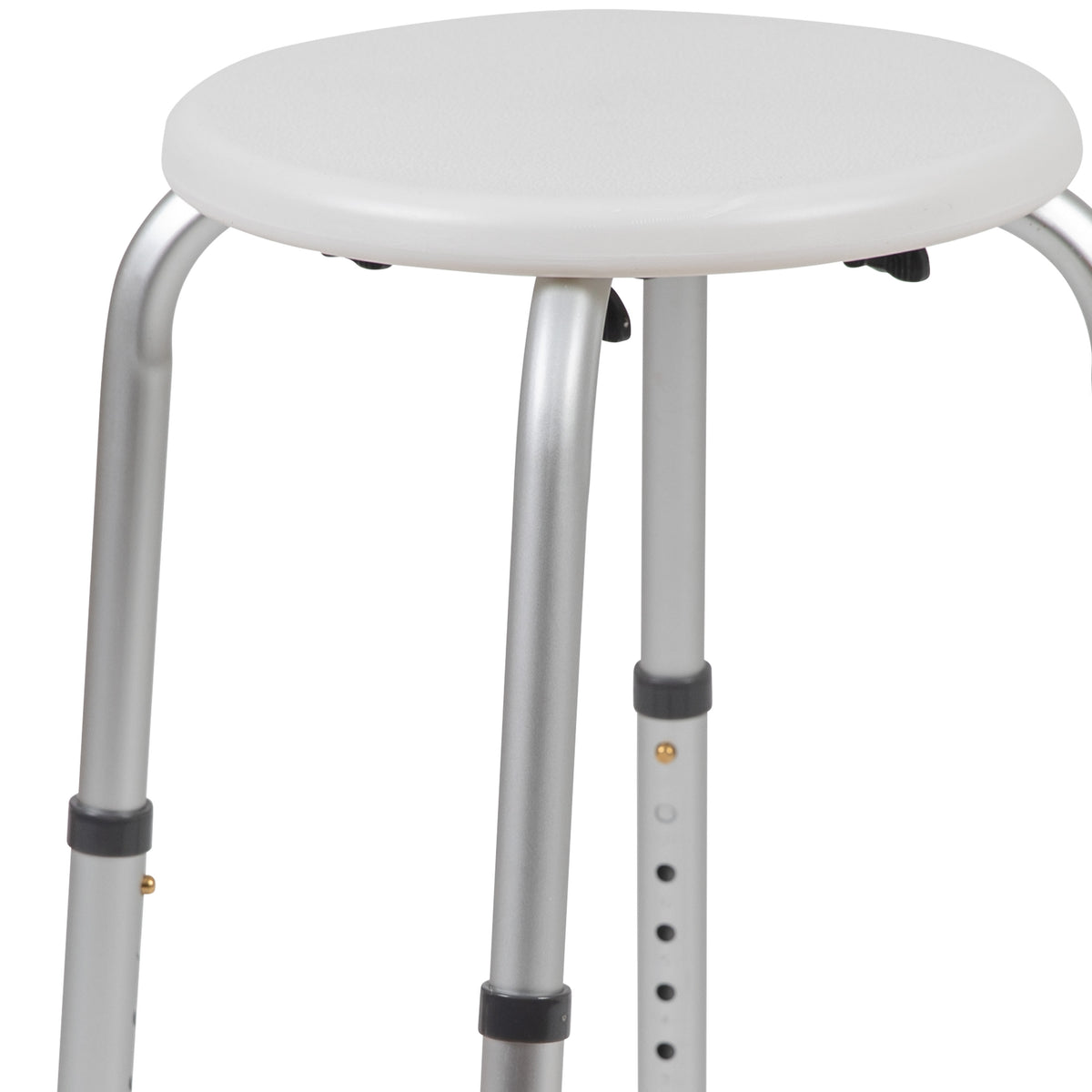 White |#| Tool-Free 300 Lb. Capacity, Adjustable White Bath & Shower Stool