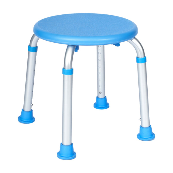 Blue |#| Adjustable Bath & Shower Stool with Non-Slip Feet, Tool-Free Assembly in Blue