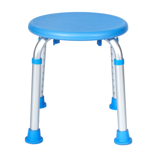Blue |#| Adjustable Bath & Shower Stool with Non-Slip Feet, Tool-Free Assembly in Blue