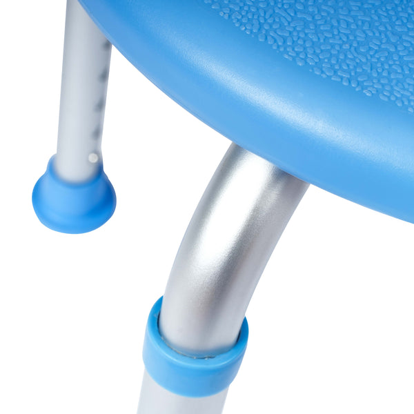 Blue |#| Adjustable Bath & Shower Stool with Non-Slip Feet, Tool-Free Assembly in Blue