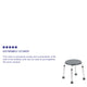 Gray |#| Tool-Free 300 Lb. Capacity, Adjustable Gray Bath & Shower Stool
