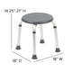 Gray |#| Tool-Free 300 Lb. Capacity, Adjustable Gray Bath & Shower Stool