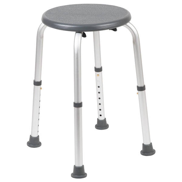Gray |#| Tool-Free 300 Lb. Capacity, Adjustable Gray Bath & Shower Stool