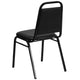 Black Vinyl/Black Frame |#| Trapezoidal Back Stacking Banquet Chair in Black Vinyl with 1.5inch Thick Seat