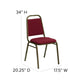 Burgundy Fabric/Gold Vein Frame |#| Trapezoidal Back Stacking Banquet Chair in Burgundy Fabric - Gold Vein Frame