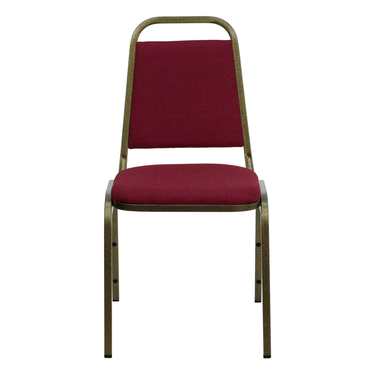Burgundy Fabric/Gold Vein Frame |#| Trapezoidal Back Stacking Banquet Chair in Burgundy Fabric - Gold Vein Frame