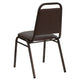 Brown Vinyl/Copper Vein Frame |#| Trapezoidal Back Stacking Banquet Chair in Brown Vinyl - Copper Vein Frame