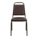 Brown Vinyl/Copper Vein Frame |#| Trapezoidal Back Stacking Banquet Chair in Brown Vinyl - Copper Vein Frame