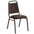 Brown Vinyl/Copper Vein Frame |#| Trapezoidal Back Stacking Banquet Chair in Brown Vinyl - Copper Vein Frame