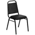 Black Vinyl/Black Frame |#| Trapezoidal Back Stacking Banquet Chair in Black Vinyl with 1.5" Thick Seat